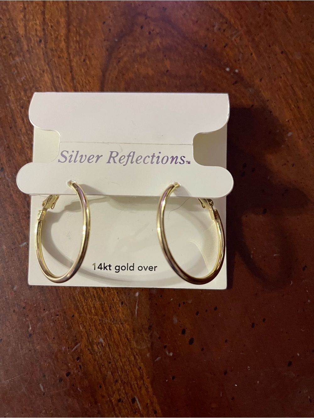14kt Gold Over Brass Hoop Earrings - Gold.  New!